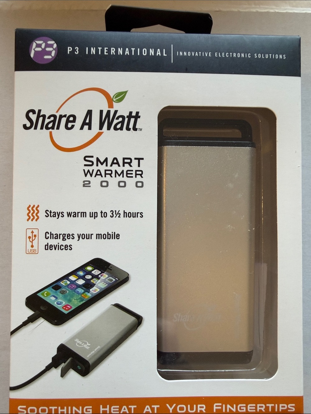 Smart Warmer 2000 Portable Hand Warmer & Power Bank - Silver